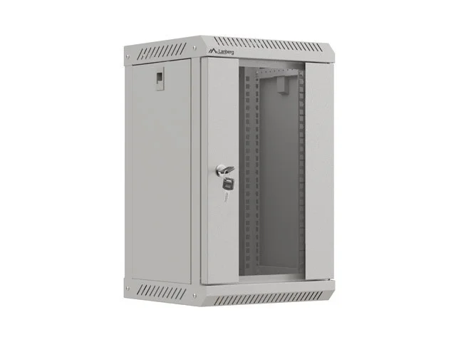 RACKOVÁ SKŘÍŇ 10" NÁSTĚNNÁ 9U/300X300 (FLAT PACK) S PROSKLENÝMI DVEŘMI ŠEDÁ