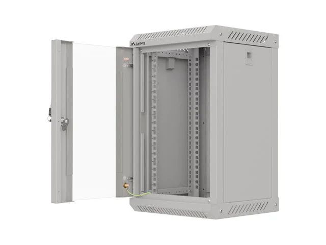 RACKOVÁ SKŘÍŇ 10" NÁSTĚNNÁ 9U/300X300 (FLAT PACK) S PROSKLENÝMI DVEŘMI ŠEDÁ