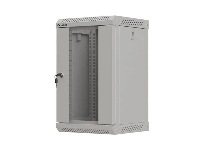 RACKOVÁ SKŘÍŇ 10" NÁSTĚNNÁ 9U/300X300 (FLAT PACK) S PROSKLENÝMI DVEŘMI ŠEDÁ