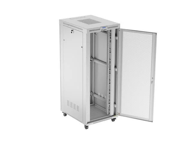 19" VOLNĚ STOJÍCÍ RACKOVÁ SKŘÍŇ 42U/800X1000 (FLAT PACK) SE SÍŤOVANÝMI DVEŘMI LCD ŠEDÁ