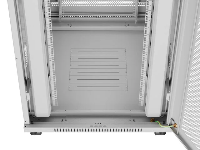 19" VOLNĚ STOJÍCÍ RACKOVÁ SKŘÍŇ 42U/800X1000 (FLAT PACK) SE SÍŤOVANÝMI DVEŘMI LCD ŠEDÁ