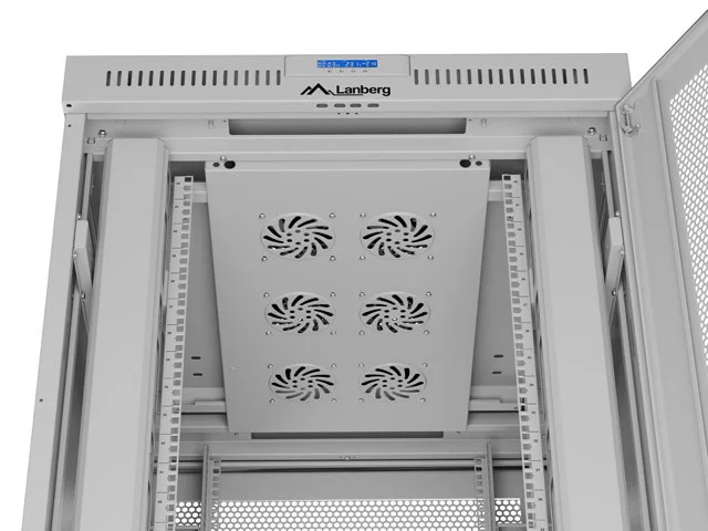 19" VOLNĚ STOJÍCÍ RACKOVÁ SKŘÍŇ 42U/800X1000 (FLAT PACK) SE SÍŤOVANÝMI DVEŘMI LCD ŠEDÁ