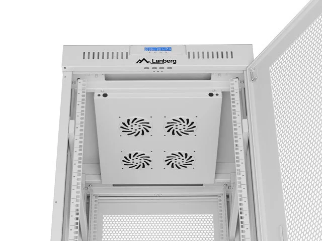 19" VOLNĚ STOJÍCÍ RACKOVÁ SKŘÍŇ 42U/600X800 (FLAT PACK) SE SÍŤOVANÝMI DVEŘMI LCD ŠEDÁ