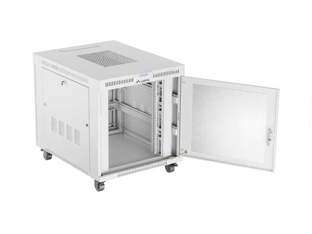 RACKOVÁ SKŘÍŇ 19" VOLNĚ STOJÍCÍ 15U/800X1000 (FLAT PACK) SE SÍŤOVÝMI DVEŘMI LCD ŠEDÁ