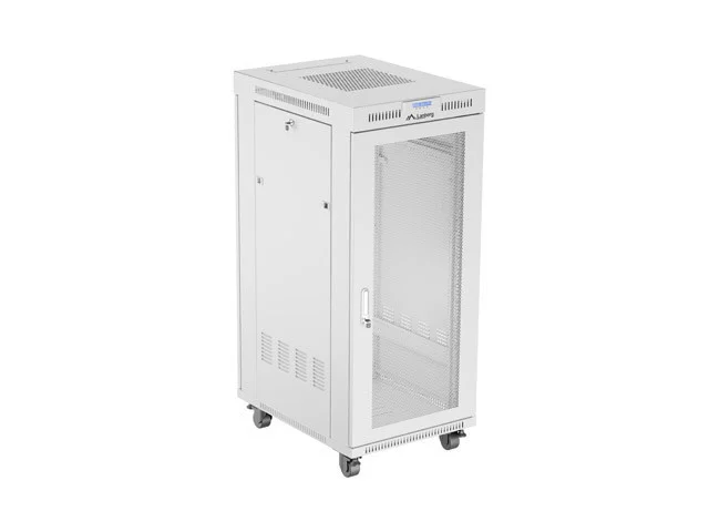 RACKOVÁ SKŘÍŇ 19" VOLNĚ STOJÍCÍ 27U/600X800 (FLAT PACK) SE SÍŤOVANÝMI DVEŘMI LCD ŠEDÁ
