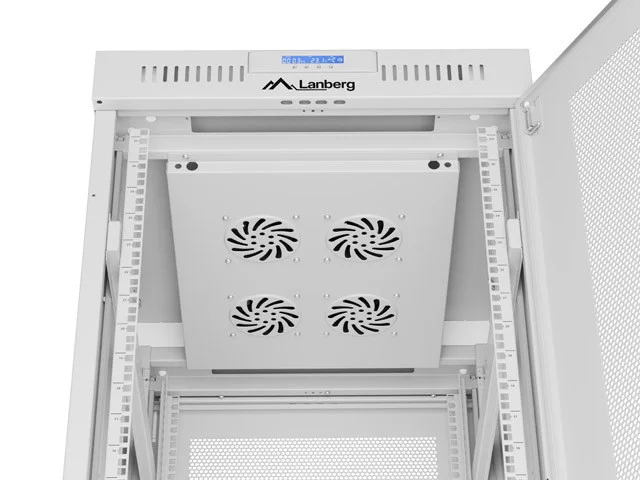 RACKOVÁ SKŘÍŇ 19" VOLNĚ STOJÍCÍ 27U/600X800 (FLAT PACK) SE SÍŤOVANÝMI DVEŘMI LCD ŠEDÁ