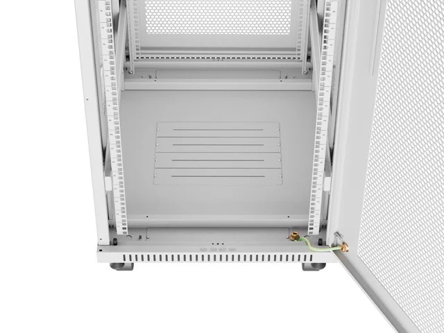 RACKOVÁ SKŘÍŇ 19" VOLNĚ STOJÍCÍ 27U/600X800 (FLAT PACK) SE SÍŤOVANÝMI DVEŘMI LCD ŠEDÁ