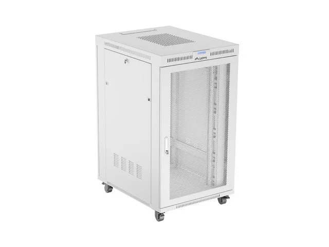 RACKOVÁ SKŘÍŇ 19" VOLNĚ STOJÍCÍ 27U/800X1000 (FLAT PACK) SE SÍŤOVÝMI DVEŘMI LCD ŠEDÁ