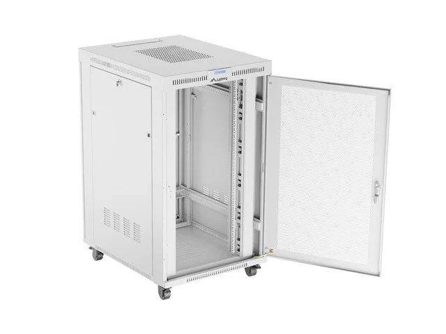 RACKOVÁ SKŘÍŇ 19" VOLNĚ STOJÍCÍ 27U/800X1000 (FLAT PACK) SE SÍŤOVÝMI DVEŘMI LCD ŠEDÁ