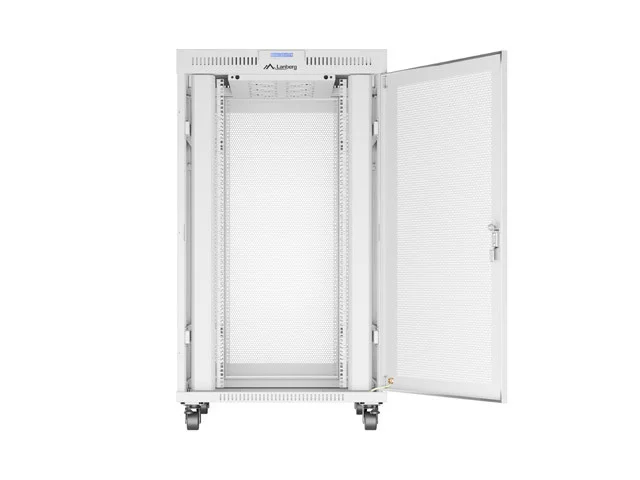 RACKOVÁ SKŘÍŇ 19" VOLNĚ STOJÍCÍ 27U/800X1000 (FLAT PACK) SE SÍŤOVÝMI DVEŘMI LCD ŠEDÁ