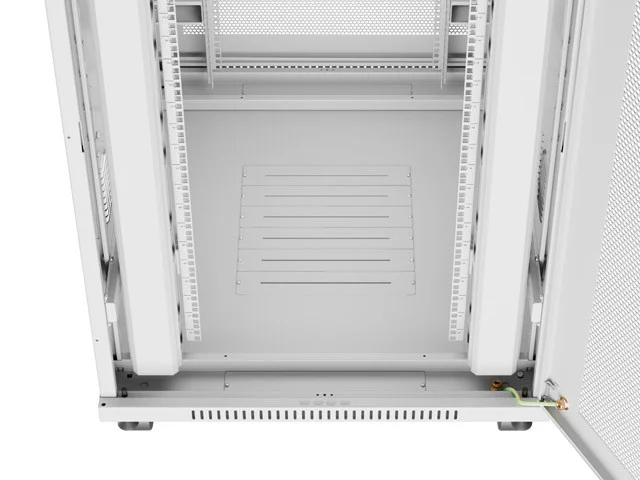 RACKOVÁ SKŘÍŇ 19" VOLNĚ STOJÍCÍ 27U/800X1000 (FLAT PACK) SE SÍŤOVÝMI DVEŘMI LCD ŠEDÁ