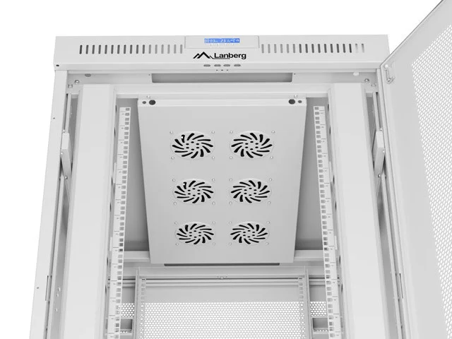 RACKOVÁ SKŘÍŇ 19" VOLNĚ STOJÍCÍ 27U/800X1000 (FLAT PACK) SE SÍŤOVÝMI DVEŘMI LCD ŠEDÁ