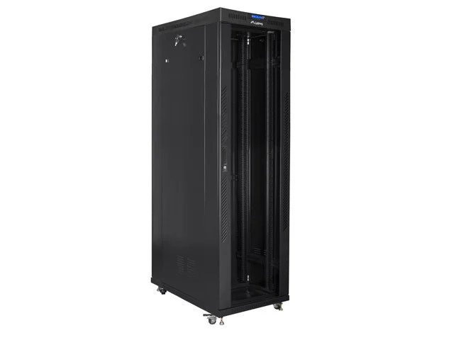 19" VOLNĚ STOJÍCÍ RACKOVÁ SKŘÍŇ 42U/600X1200 (FLAT PACK) S PROSKLENÝMI DVEŘMI LCD ČERNÁ
