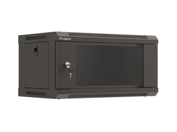 RACKOVÁ SKŘÍŇ 19" NÁSTĚNNÁ 4U/540X350 (FLAT PACK) S PROSKLENÝMI DVEŘMI ČERNÁ