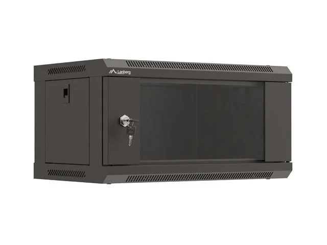 RACKOVÁ SKŘÍŇ 19" NÁSTĚNNÁ 4U/540X350 (FLAT PACK) S PROSKLENÝMI DVEŘMI ČERNÁ