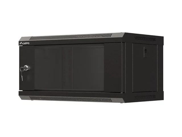 RACKOVÁ SKŘÍŇ 19" NÁSTĚNNÁ 4U/540X350 (FLAT PACK) S PROSKLENÝMI DVEŘMI ČERNÁ