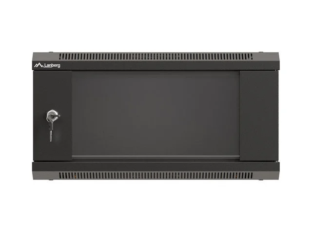 RACKOVÁ SKŘÍŇ 19" NÁSTĚNNÁ 4U/540X350 (FLAT PACK) S PROSKLENÝMI DVEŘMI ČERNÁ