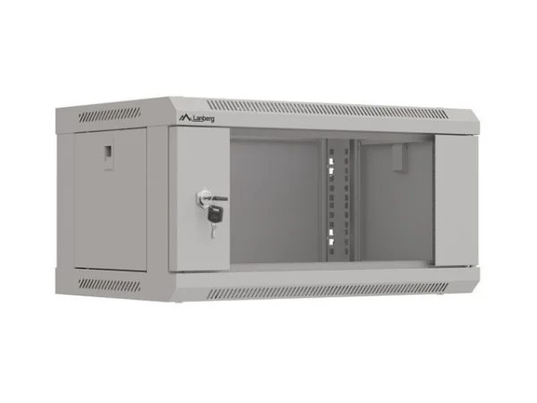 RACKOVÁ SKŘÍŇ 19" NÁSTĚNNÁ 4U/540X350 (FLAT PACK) S PROSKLENÝMI DVEŘMI ŠEDÁ
