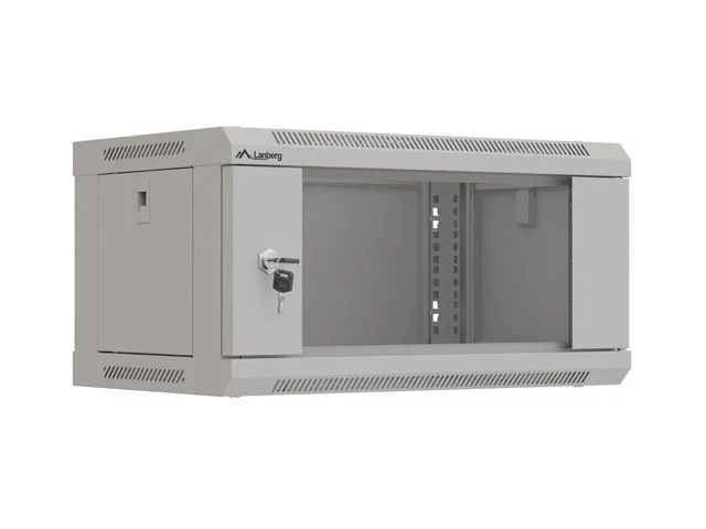 RACKOVÁ SKŘÍŇ 19" NÁSTĚNNÁ 4U/540X350 (FLAT PACK) S PROSKLENÝMI DVEŘMI ŠEDÁ