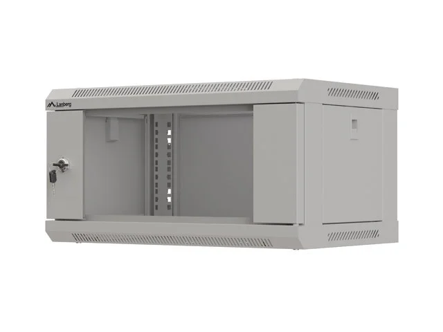 RACKOVÁ SKŘÍŇ 19" NÁSTĚNNÁ 4U/540X350 (FLAT PACK) S PROSKLENÝMI DVEŘMI ŠEDÁ