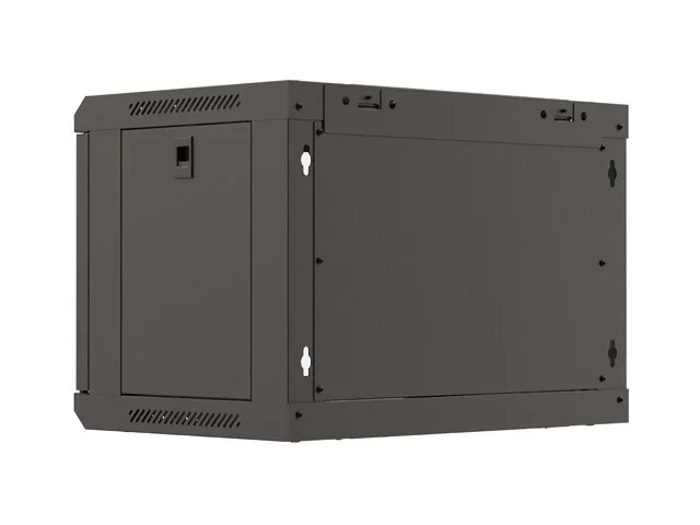 19" RACKOVÁ SKŘÍŇ PRO MONTÁŽ NA STĚNU 6U/540X350 (FLAT PACK) S PROSKLENÝMI DVEŘMI ČERNÁ
