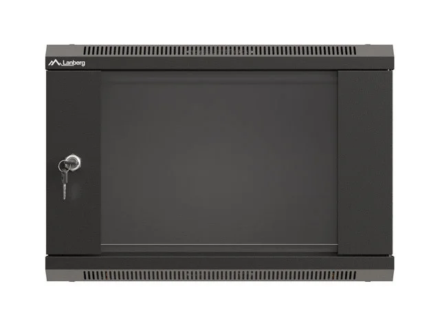 19" RACKOVÁ SKŘÍŇ PRO MONTÁŽ NA STĚNU 6U/540X350 (FLAT PACK) S PROSKLENÝMI DVEŘMI ČERNÁ