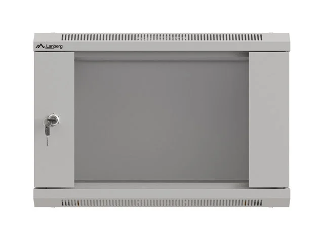 19" RACKOVÁ SKŘÍŇ PRO MONTÁŽ NA STĚNU 6U/540X350 (FLAT PACK) S PROSKLENÝMI DVEŘMI ŠEDÁ