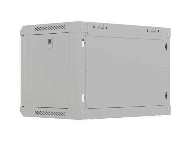 19" RACKOVÁ SKŘÍŇ PRO MONTÁŽ NA STĚNU 6U/540X350 (FLAT PACK) S PROSKLENÝMI DVEŘMI ŠEDÁ