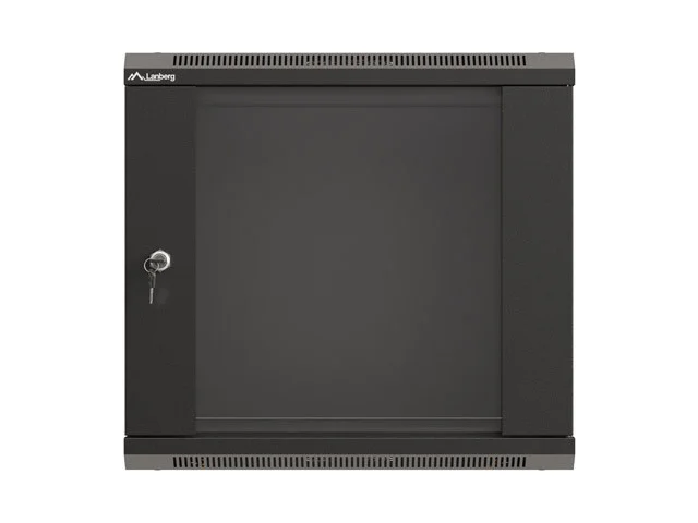 19" RACKOVÁ SKŘÍŇ PRO MONTÁŽ NA STĚNU 9U/540X350 (FLAT PACK) S PROSKLENÝMI DVEŘMI ČERNÁ