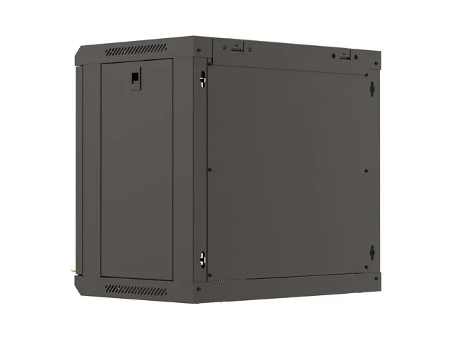 19" RACKOVÁ SKŘÍŇ PRO MONTÁŽ NA STĚNU 9U/540X350 (FLAT PACK) S PROSKLENÝMI DVEŘMI ČERNÁ