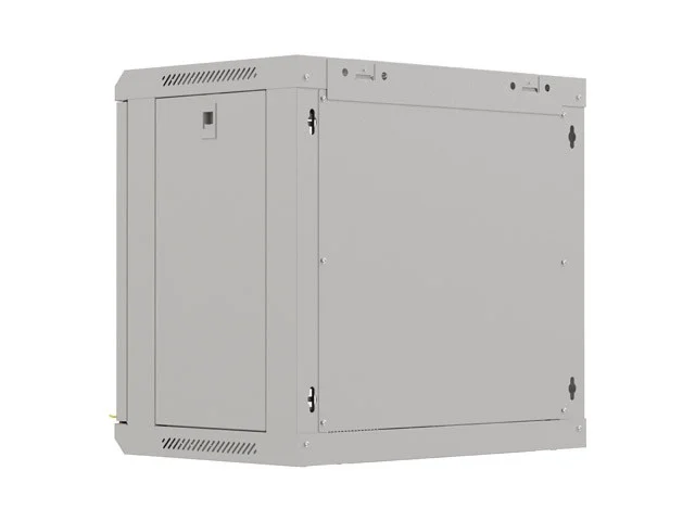 19" RACKOVÁ SKŘÍŇ PRO MONTÁŽ NA STĚNU 9U/540X350 (FLAT PACK) S PROSKLENÝMI DVEŘMI ŠEDÁ