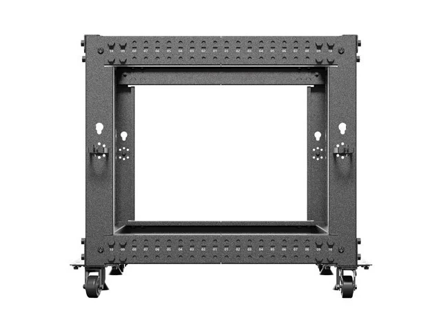 OTEVŘENÝ RACK 9U 19" 600X600-1100 NASTAVITELNÝ ČERNÝ