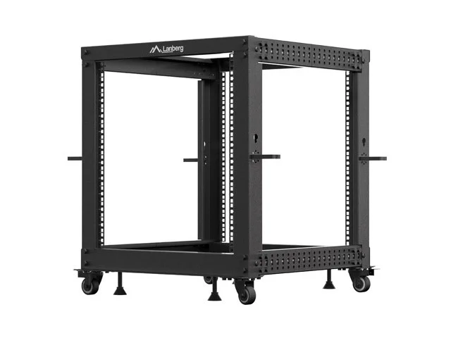 OTEVŘENÝ RACK 12U 19" 600X600-1100 NASTAVITELNÝ ČERNÝ