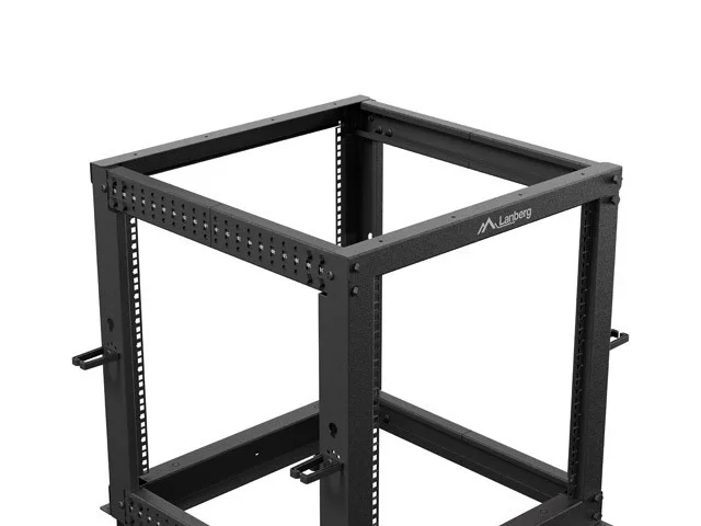 OTEVŘENÝ RACK 12U 19" 600X600-1100 NASTAVITELNÝ ČERNÝ