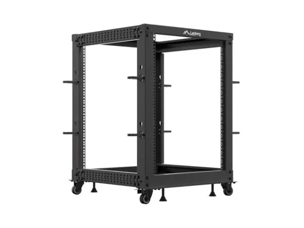 OTEVŘENÝ RACK 15U 19" 600X600-1100 NASTAVITELNÝ ČERNÝ