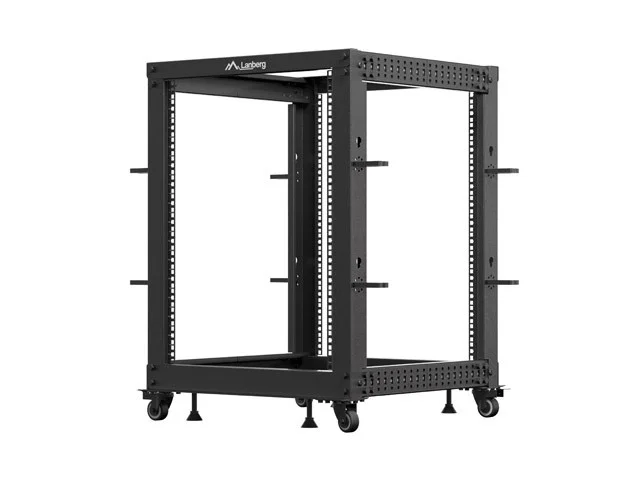 OTEVŘENÝ RACK 15U 19" 600X600-1100 NASTAVITELNÝ ČERNÝ