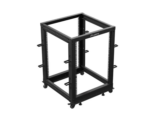 OTEVŘENÝ RACK 15U 19" 600X600-1100 NASTAVITELNÝ ČERNÝ