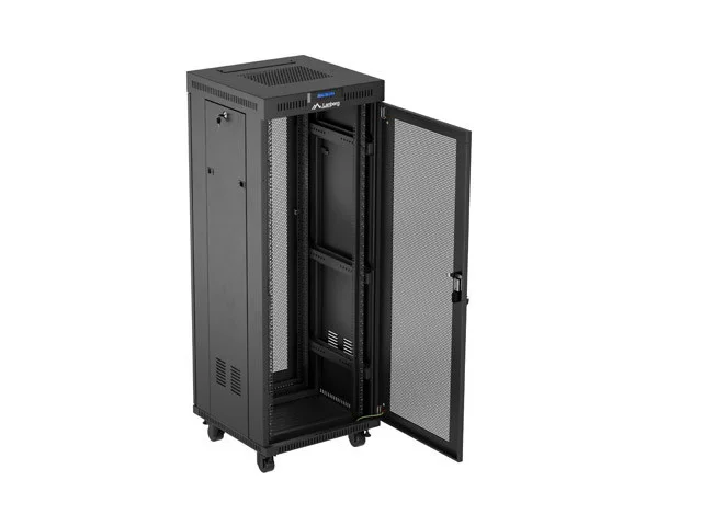 19" VOLNĚ STOJÍCÍ RACKOVÁ SKŘÍŇ 32U/600X600 (FLAT PACK) SE SÍŤOVÝMI DVEŘMI LCD ČERNÁ
