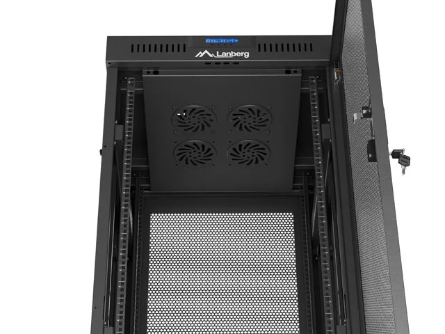 19" VOLNĚ STOJÍCÍ RACKOVÁ SKŘÍŇ 32U/600X600 (FLAT PACK) SE SÍŤOVÝMI DVEŘMI LCD ČERNÁ