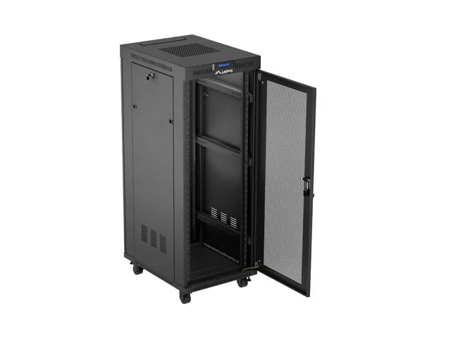 19" VOLNĚ STOJÍCÍ RACKOVÁ SKŘÍŇ 32U/600X800 (FLAT PACK) SE SÍŤOVÝMI DVEŘMI LCD ČERNÁ