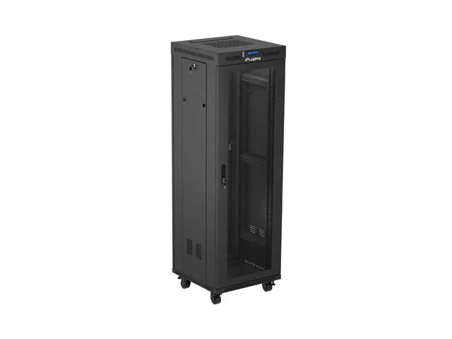 19" VOLNĚ STOJÍCÍ RACKOVÁ SKŘÍŇ 37U/600X600 (FLAT PACK) SE SÍŤOVÝMI DVEŘMI LCD ČERNÁ