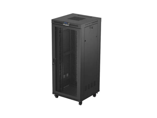 RACKOVÁ SKŘÍŇ 19" VOLNĚ STOJÍCÍ 37U/800X800 (FLAT PACK) SE SÍŤOVÝMI DVEŘMI LCD ČERNÁ