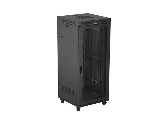 RACKOVÁ SKŘÍŇ 19" VOLNĚ STOJÍCÍ 37U/800X800 (FLAT PACK) SE SÍŤOVÝMI DVEŘMI LCD ČERNÁ