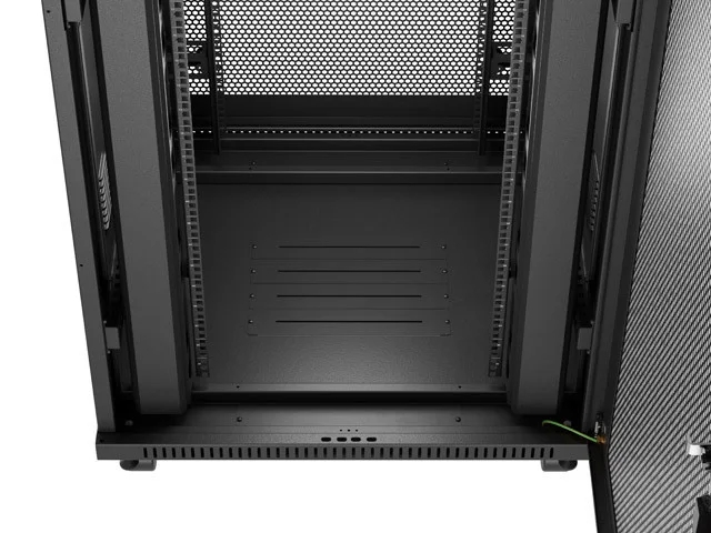RACKOVÁ SKŘÍŇ 19" VOLNĚ STOJÍCÍ 37U/800X800 (FLAT PACK) SE SÍŤOVÝMI DVEŘMI LCD ČERNÁ