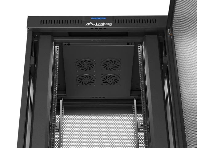 RACKOVÁ SKŘÍŇ 19" VOLNĚ STOJÍCÍ 37U/800X800 (FLAT PACK) SE SÍŤOVÝMI DVEŘMI LCD ČERNÁ