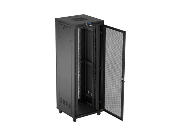 19" VOLNĚ STOJÍCÍ RACKOVÁ SKŘÍŇ 47U/800X800 (FLAT PACK) SE SÍŤOVÝMI DVEŘMI LCD ČERNÁ