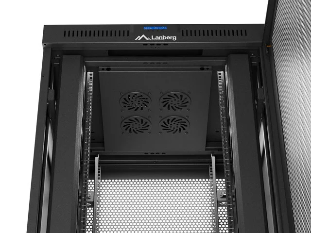 19" VOLNĚ STOJÍCÍ RACKOVÁ SKŘÍŇ 47U/800X800 (FLAT PACK) SE SÍŤOVÝMI DVEŘMI LCD ČERNÁ