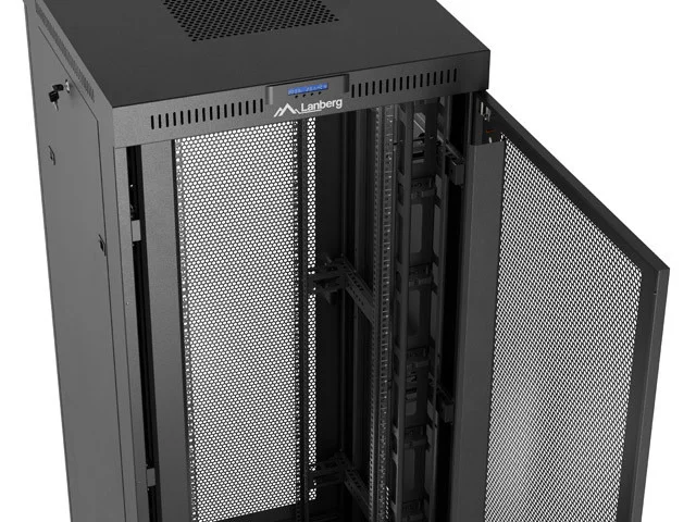 19" VOLNĚ STOJÍCÍ RACKOVÁ SKŘÍŇ 47U/800X800 (FLAT PACK) SE SÍŤOVÝMI DVEŘMI LCD ČERNÁ