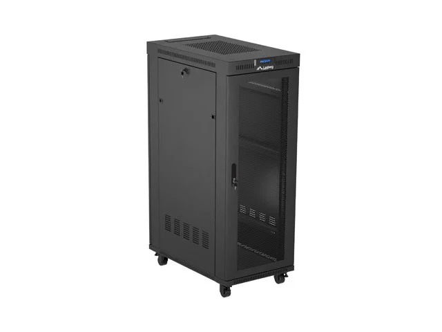 19" VOLNĚ STOJÍCÍ RACKOVÁ SKŘÍŇ 32U/600X1000 (FLAT PACK) SE SÍŤOVÝMI DVEŘMI LCD ČERNÁ