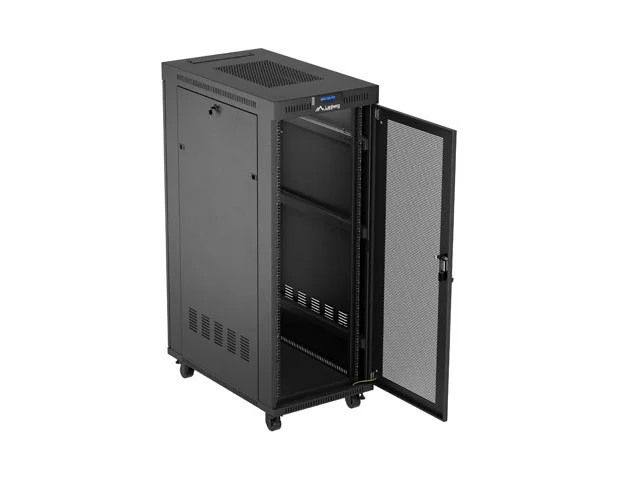 19" VOLNĚ STOJÍCÍ RACKOVÁ SKŘÍŇ 32U/600X1000 (FLAT PACK) SE SÍŤOVÝMI DVEŘMI LCD ČERNÁ